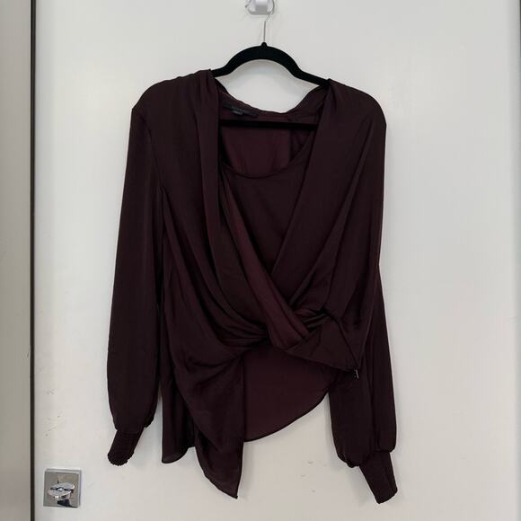 All Saints Abi Draped Blouse - Picture 2 of 6